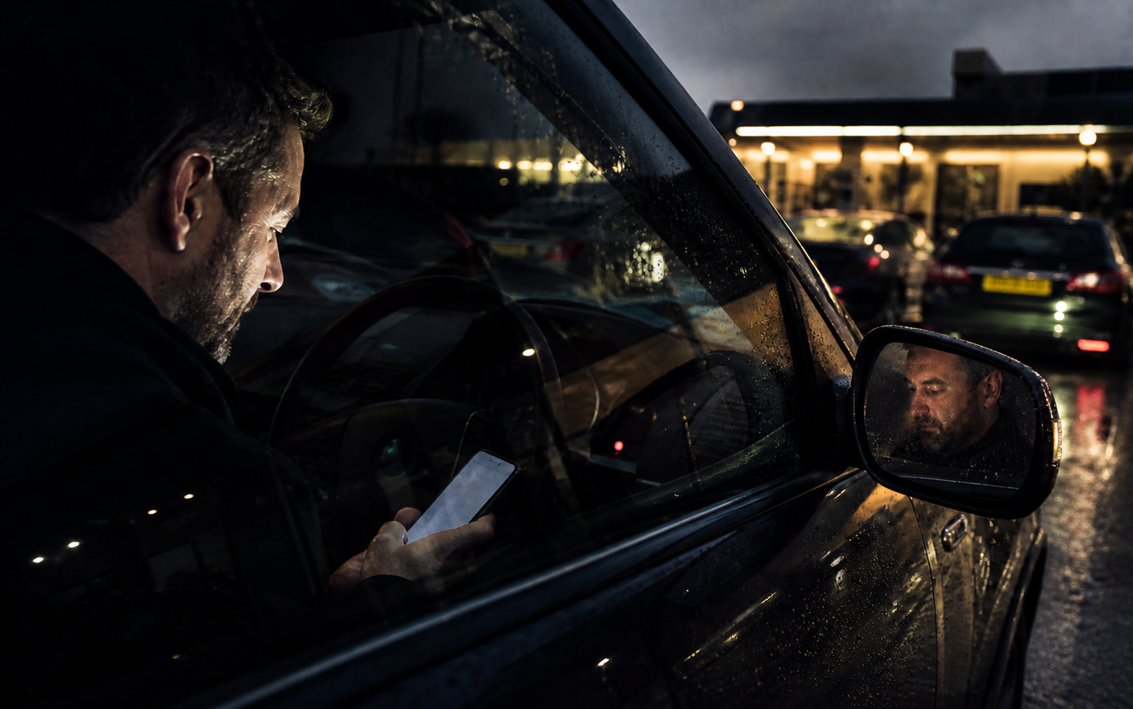 A buyer considering evidence inside a used car